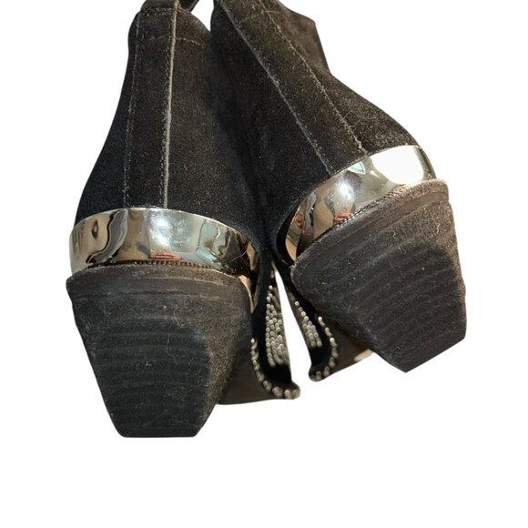 Jeffrey Campbell NEW black studded ankle cowboy boots NEW 8 1/2 - Picture 4 of 6